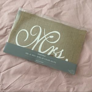 Wedding Burlap Chair Signs MR / MRS